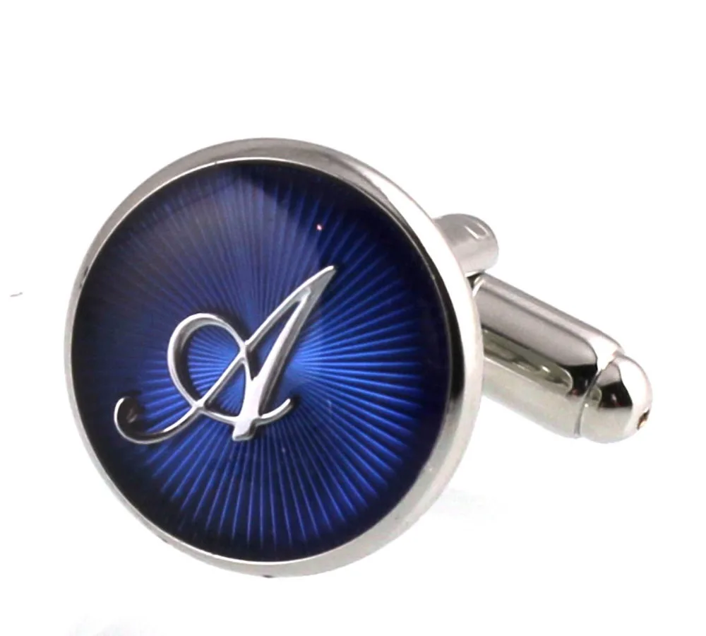 Запонки мужские серебристые с надписью Капитал 15 мм A B C D E F G H J K L M N O P Q R |