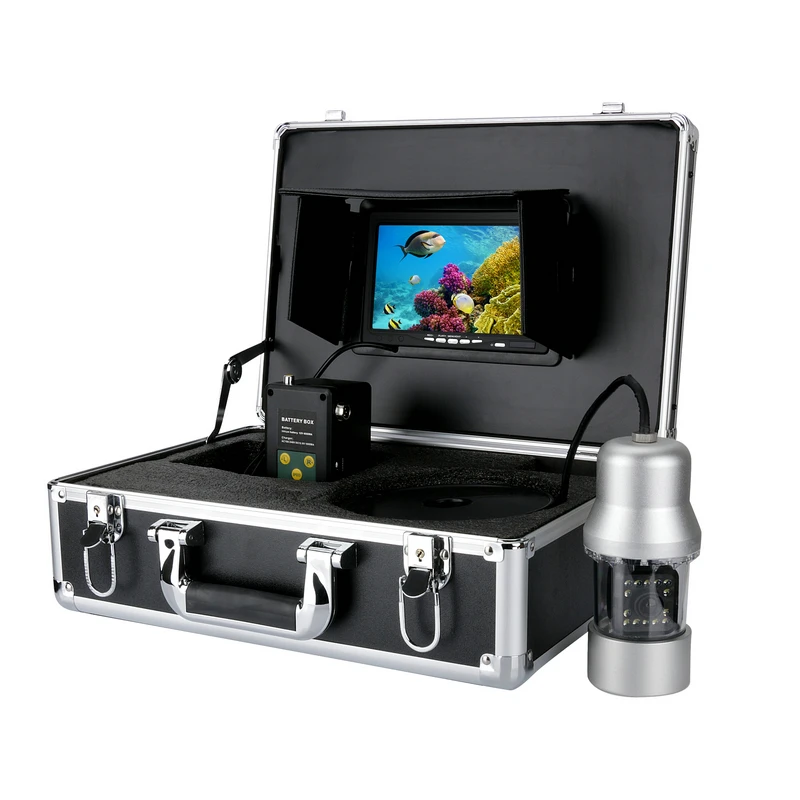 50M 7" TFT DVR Recorder Underwater Video Fishing Camera System 0- 360 Degree View Remote Control 14x White Lights | Безопасность и
