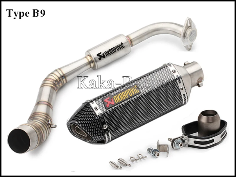 Для Yamaha NVX125 NVX155 NVX 155 125 Aerox155 мотоцикл выхлопной полной системы скольжения на трубы с Akrapovic выхлопной глушитель - Цвет: Type B9