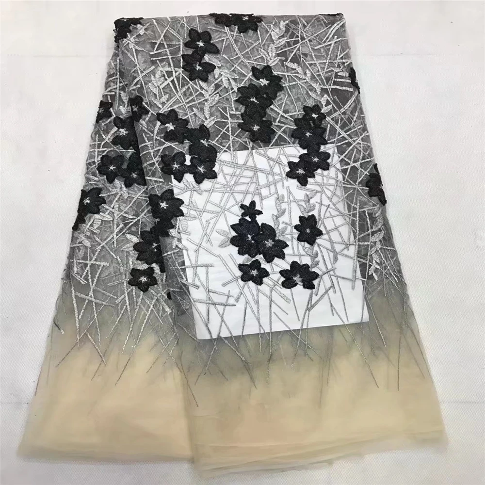 2017 последние африканские блесток вышитые Кружево Ткань Высокое качество