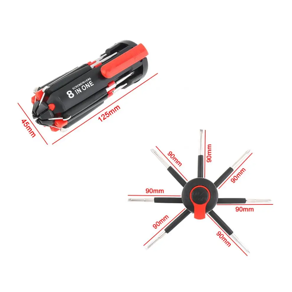 8 в 1 мульти отвертка с 6 СВЕТОДИОДНЫЙ Фонарь ручной Ремонт Инструменты до многофункциональный для бытовой техники автомобиля