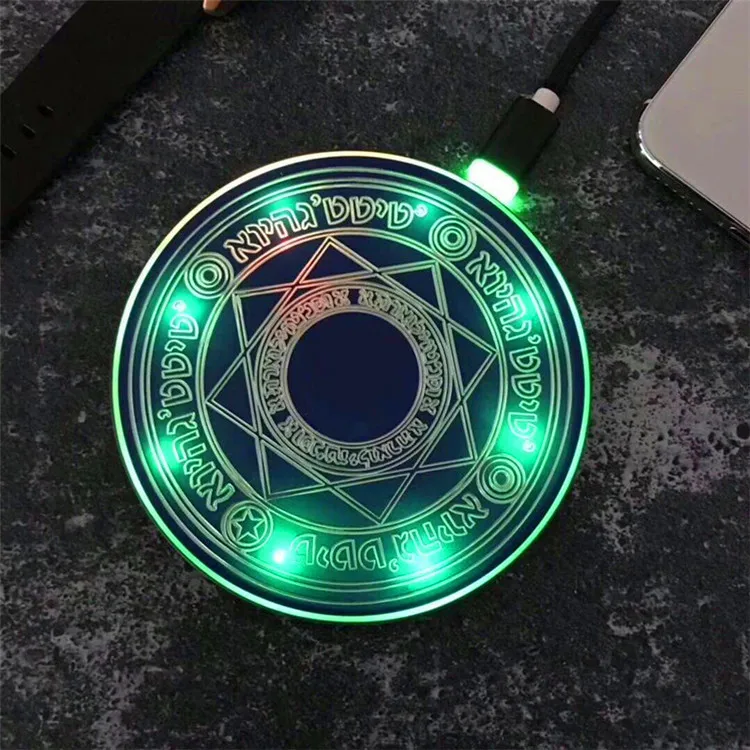 Black Универсальное беспроводное зарядное устройство Magic Circle Qi, беспроводное быстрое зарядное устройство для iPhone X XS 8 7 samsung Xiaomi Redmi huawei Honor - Тип штекера: Black