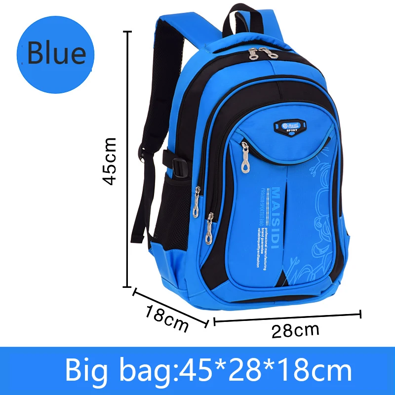 Blue big Школьный ранец для начальной школы 1, 3, 4, 6 лет, для мальчиков и девочек, Детский рюкзак на плечи, ультра-светильник, подарок для мальчика 6-12 лет - Цвет: Blue big