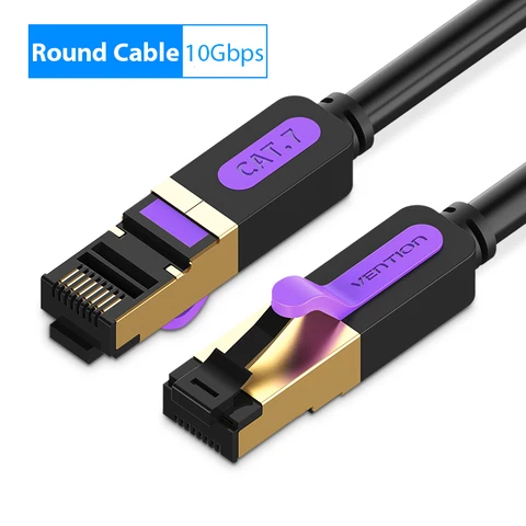Ethernet-кабель Vention, RJ 45 Cat7 Lan-кабель, сетевой кабель STP, Соединительный шнур, кабель для ПК-роутера, ноутбука, Cat 7, 1 м, 2 м, 3 м, 5 м, 8 м, 10 м, 20 м