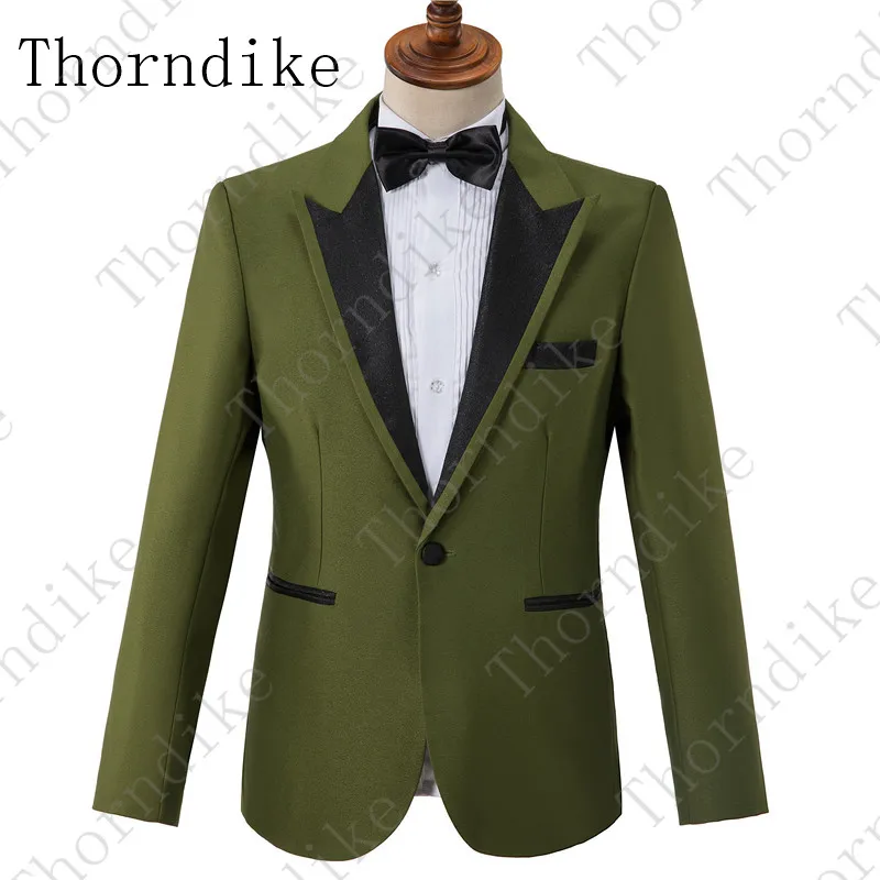 Зеленый мужской костюм Thorndike из 2 предметов облегающий черный смокинг на одной