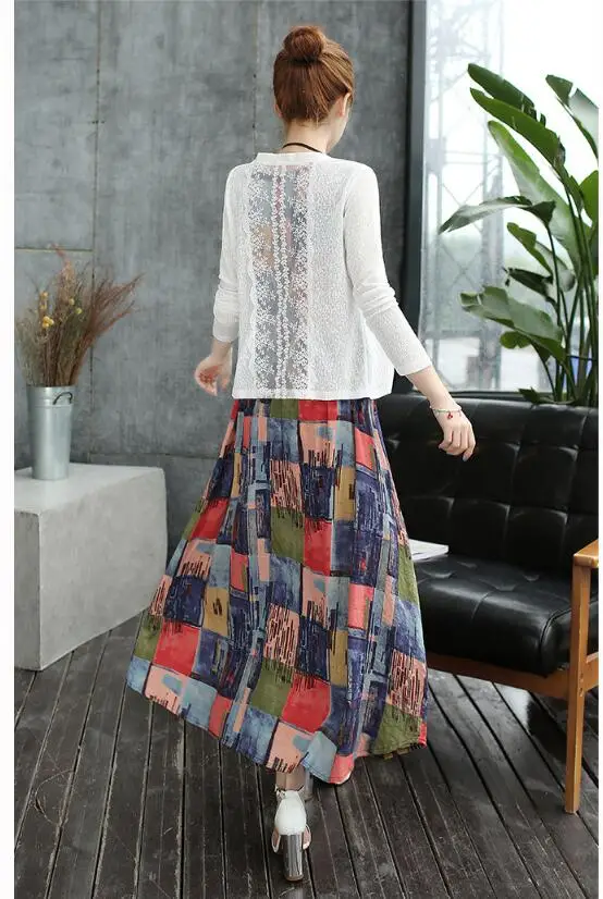 2019 summer new puls size women's dress literary cotton two-piece vest loose thin suit High waist tie printing M-4XL | Женская