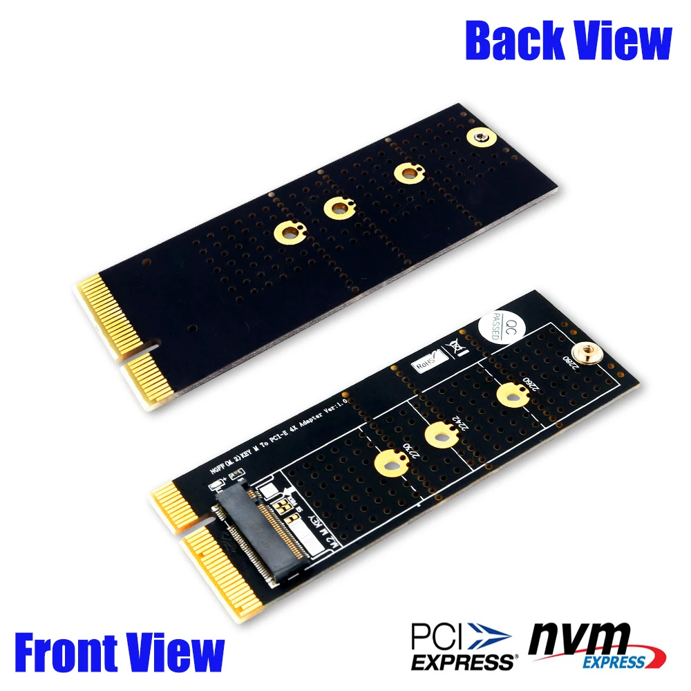 Адаптер NGFF(M.2) nvme M key SSD к PCI E 4X с радиатором (вертикальная установка) ЦП rgb