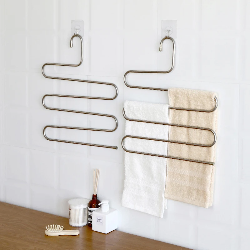 MultiFunctional Clothes Hangers 5 Layer S Shape Pants Storage Cloth Rack Multilayer Organization Drying Hanger | Дом и сад