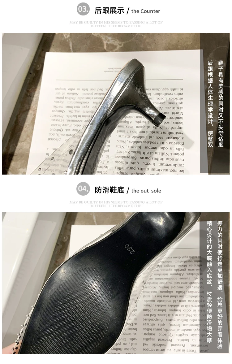 Liren/ г., летние модные пикантные женские сандалии для вечеринок Новые прозрачные туфли на низком каблуке с острым носком, украшенные узорами