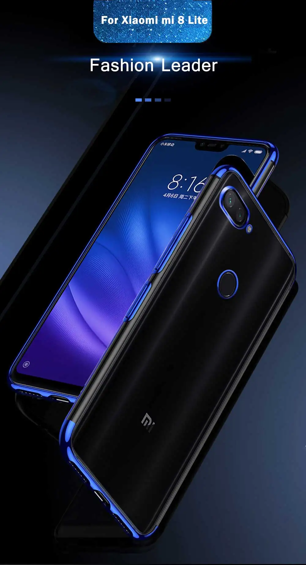 Силиконовый чехол для Xiaomi Mi 8 Lite, чехол-бампер, прозрачный из ТПУ силиконовый чехол для задней панели, тонкий чехол для Xiaomi Mi 8 Lite, чехол