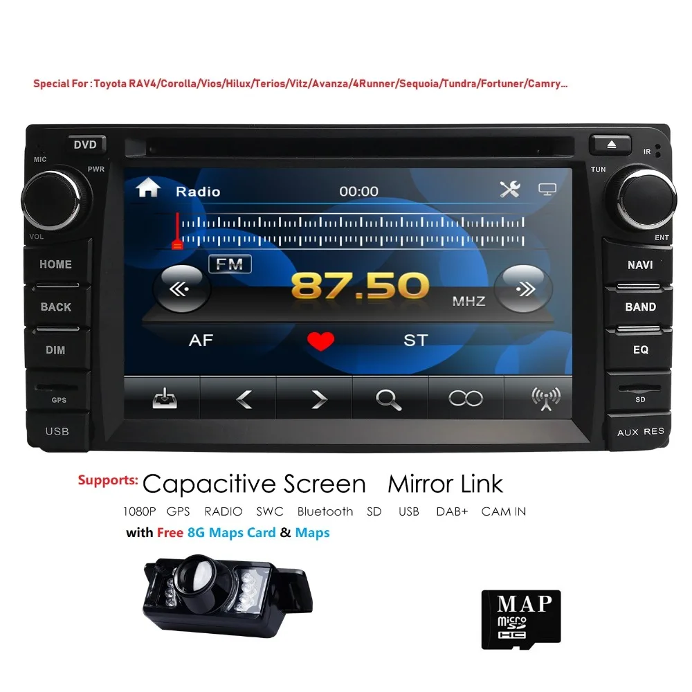 6 2 дюймов Автомобильный dvd плеер для Toyota универсальный RAV4 COROLLA 2000 2006 CAMRY VIOS HILUX Terios