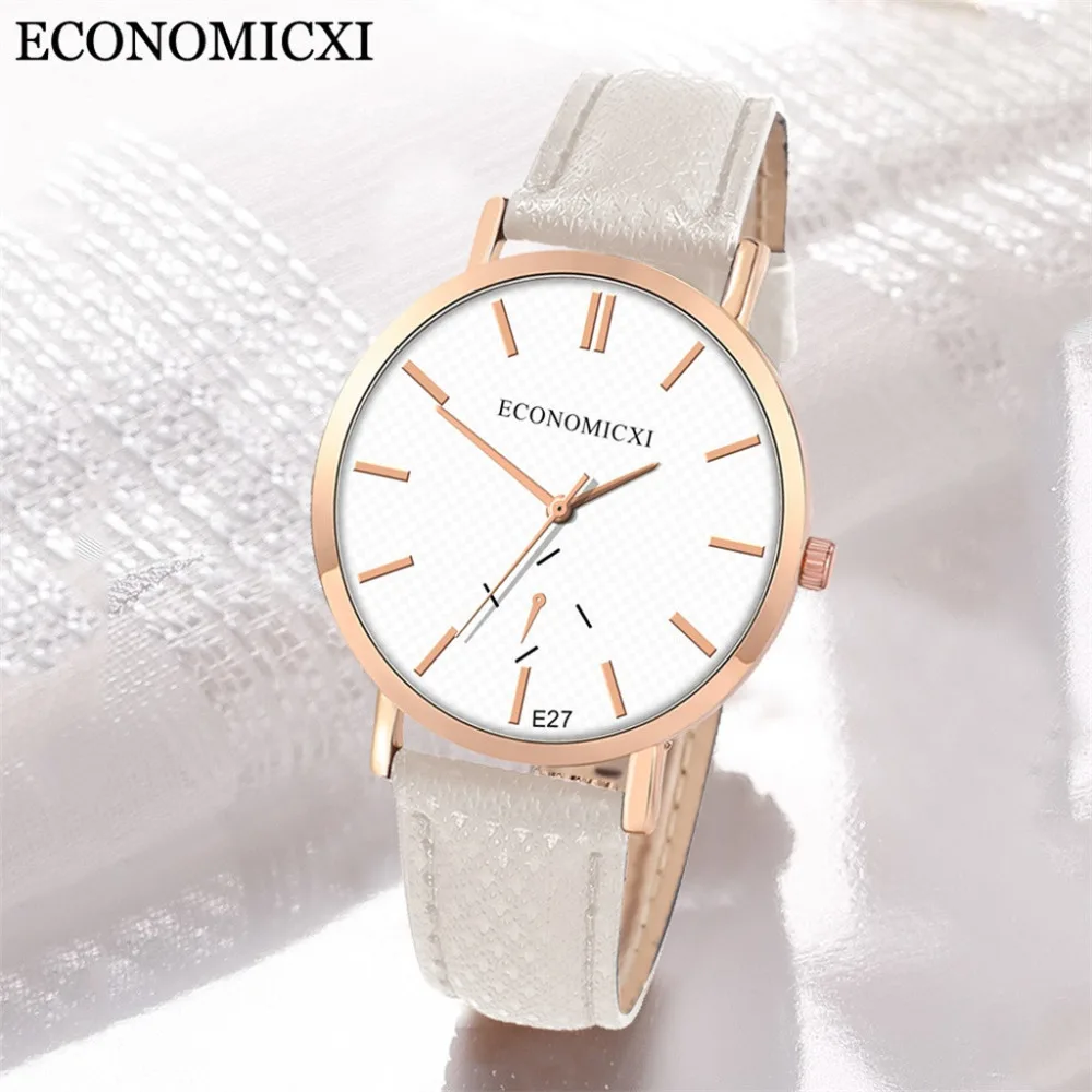 Женские и мужские часы люксовый бренд кожаные повседневные золотые простые с