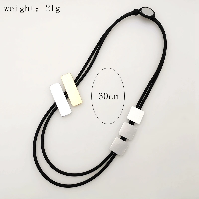 YD&ampYDBZ Harajuku Punk Style Necklace Geometric Pendant Necklaces Women's Gift Rose Gold Aluminum Sheet Leather Chain New Jewelry |