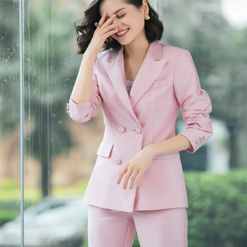 2019 офисный высококачесвенный Блейзер комплект красный розовый синий пиджак