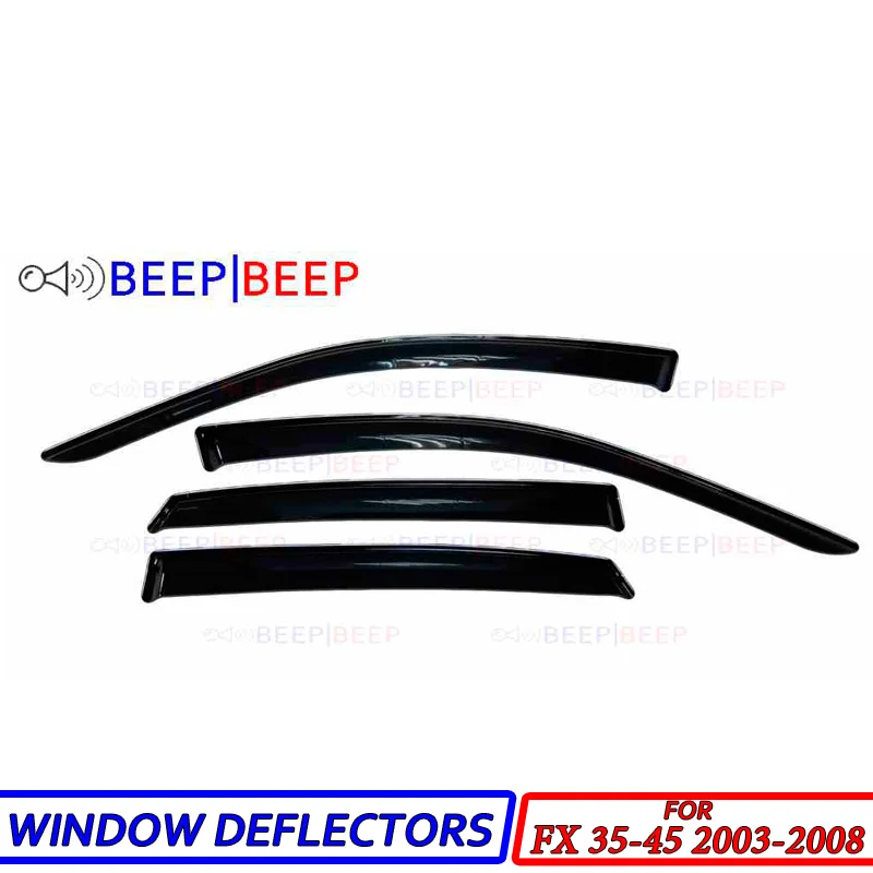 

For Infinity FX35 / FX45 2003-2008 car window deflectors car wind sun guard rain vent visor cover car styling accessories