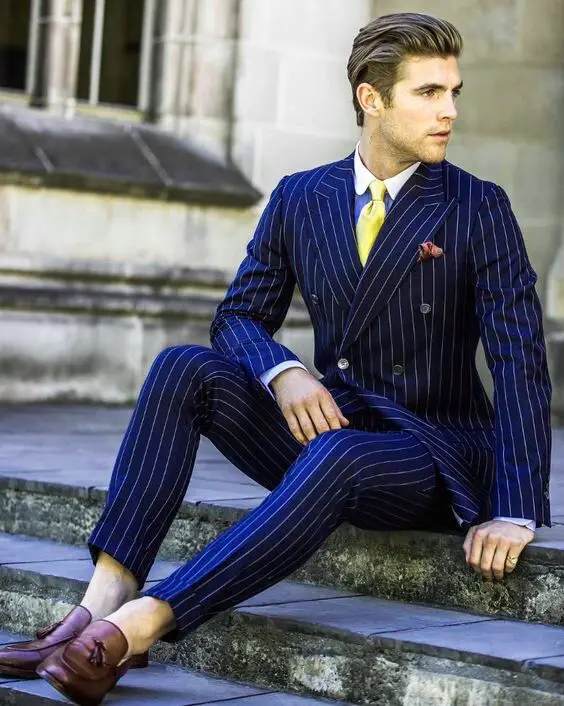 2018 новейший дизайн пальто брюки черный темно синий двубортный полосатый смокинг