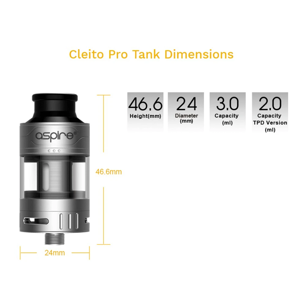 Оригинальный Aspire cleito pro танк электронная сигарета aspire испаритель использовать