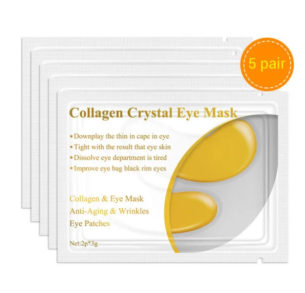 24K Gold Eye Mask LANBENA 24K Золотая маска для глаз коллагеновые патчи для глаз темные круги Отечность глаз мешок против старения морщин укрепляющий уход за кожей 10 шт = 5 пар - Цвет: 24K Gold Eye Mask