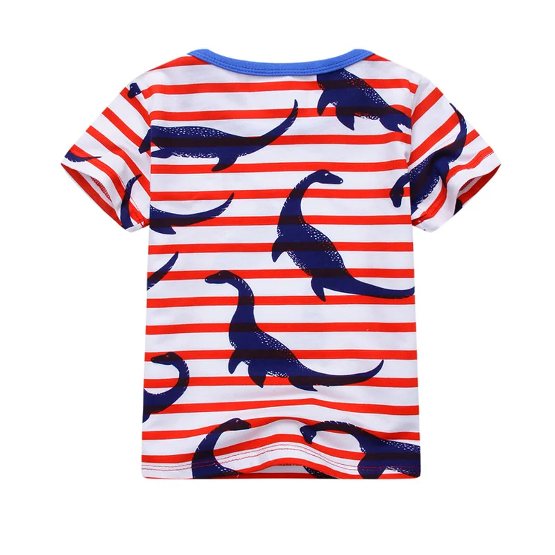 Летние детские футболки с коротким рукавом футболка в полоску рисунком