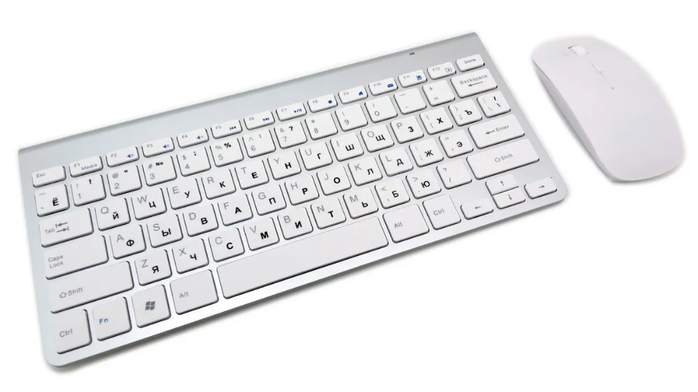 Русская клавиатура ультра-тонкая беспроводная мышь комбо 2 4G для Apple стиль Mac Win