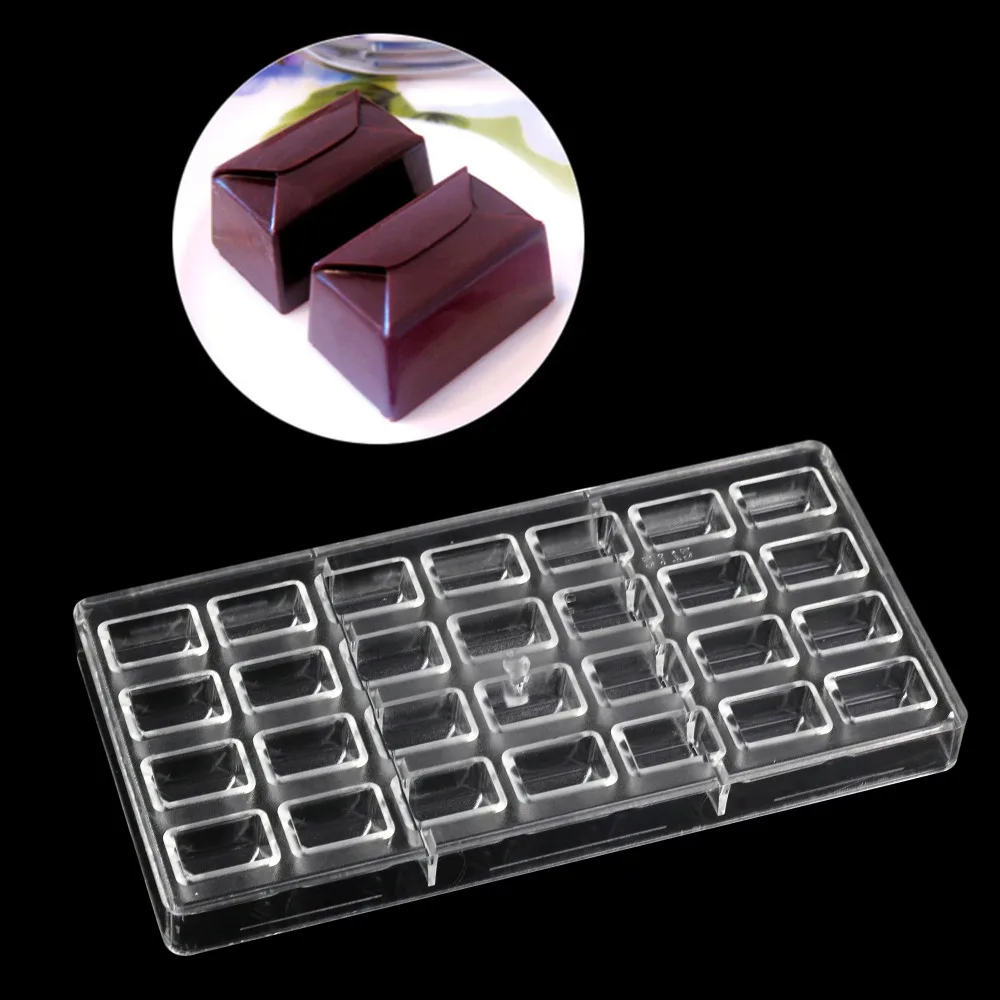 Rectangular Envelope Shape Clear Polycarbonate DIY Chocolate PC Mold Pastry Baking confectionery tools Christmas |Принадлежности для