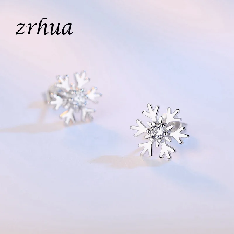 ZRHUA 925 стерлингового серебра серьги ювелирные изделия крошечные CZ проложить
