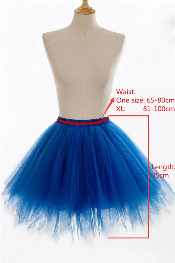 Layers Women Adult Tutu Tulle Skirt Summer High Waist Flare Mini Elastic Waistband faldas jupe femme | Женская одежда