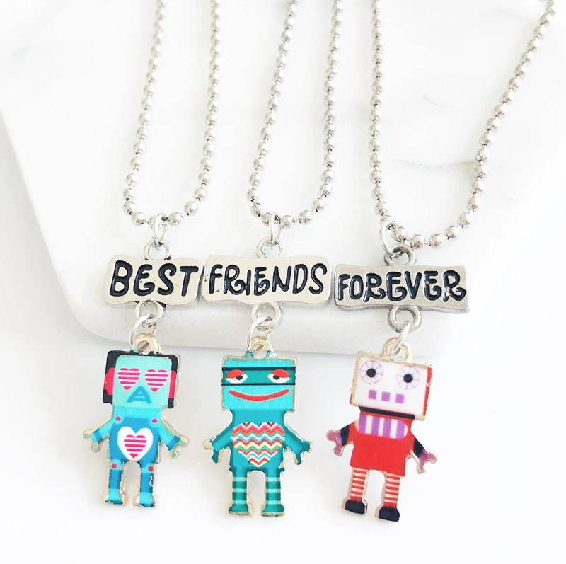 Подвеска с кулоном-роботом Best Friends оригинальное ожерелье для детей NBF27 2 шт./компл.