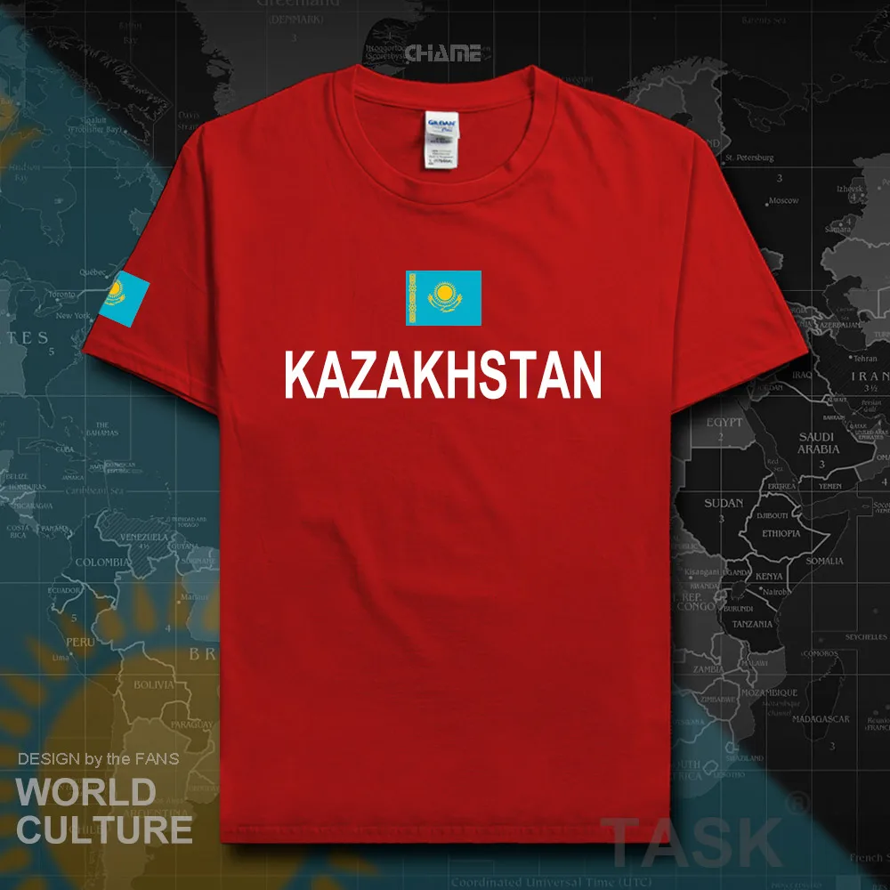 Футболка для мужчин Kazakhstan 2017 хлопковая футболка спорта фитнеса занятий в