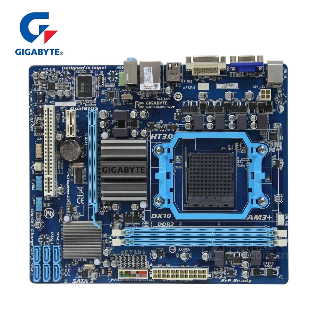 Материнская плата для AMD 760G Gigabyte разъем материнской Платы AM3 + DDR3 8 Гб 78LMT S2P