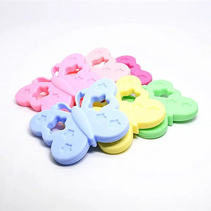 10 шт конфеты цвета Силиконовые бабочка Прорезыватель ручной работы соска