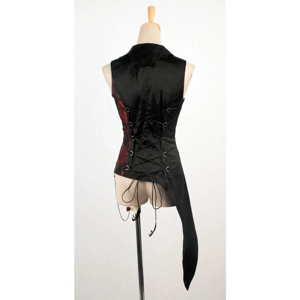 Готический Мужской панк рейва визуальный Кэй жилет рок модная одежда вампир