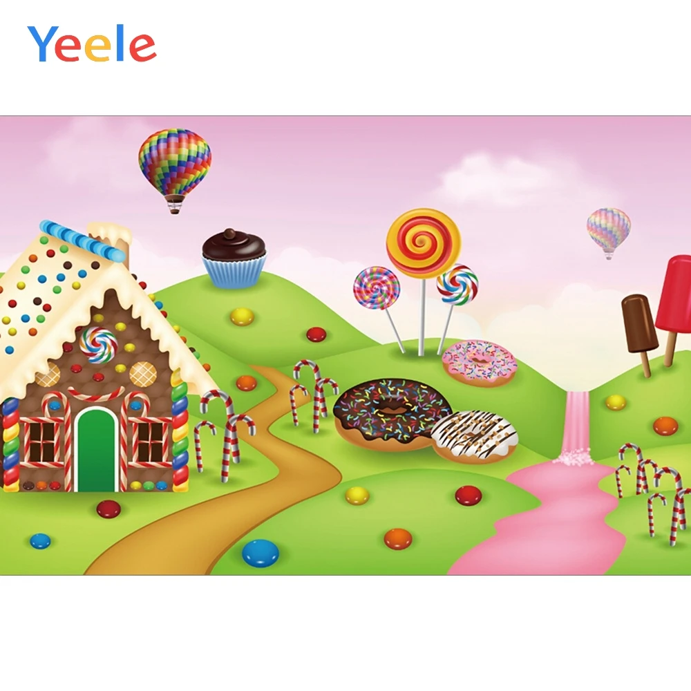 Yeele мороженое дом леденец Candyland ребенок день рождения фотографии задний план индивидуальные фотографические фоны для фотостудии