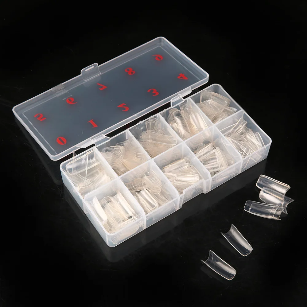 

1 Box/500pcs Tips Natural Color Half Cover Fake False French Nail Art Artificial Acrylic Gel UV Manicure Set DIY Drop Shipping