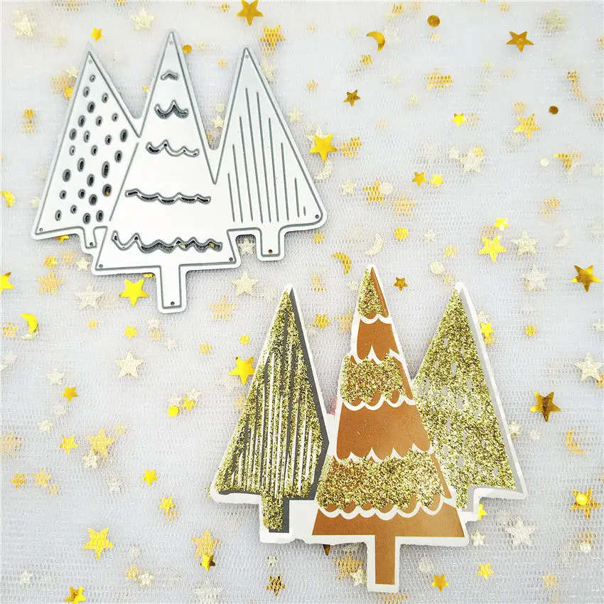 (8 2x8 1) см Merry Рождество дерево металлический трафарет для DIY Скрапбукинг