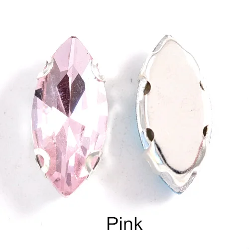 Pink 5 размеров, прозрачные стразы для глаз лошади, пришивные стразы с когтями, Стразы для одежды, украшения B0833 - Цвет: Pink