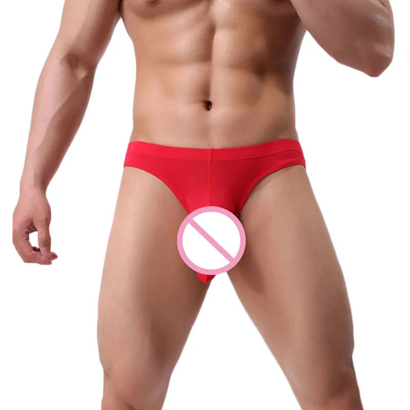 

Мужские трусы брифы из ледяного шелка, синие дышащие трусы слипы, бикини со слоном, сексуальное нижнее белье для мужчин, гей-трусы 2019