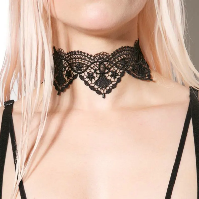 Новые черные/белые кружевные ожерелья-Чокеры с бабочками для женщин длина 30 см