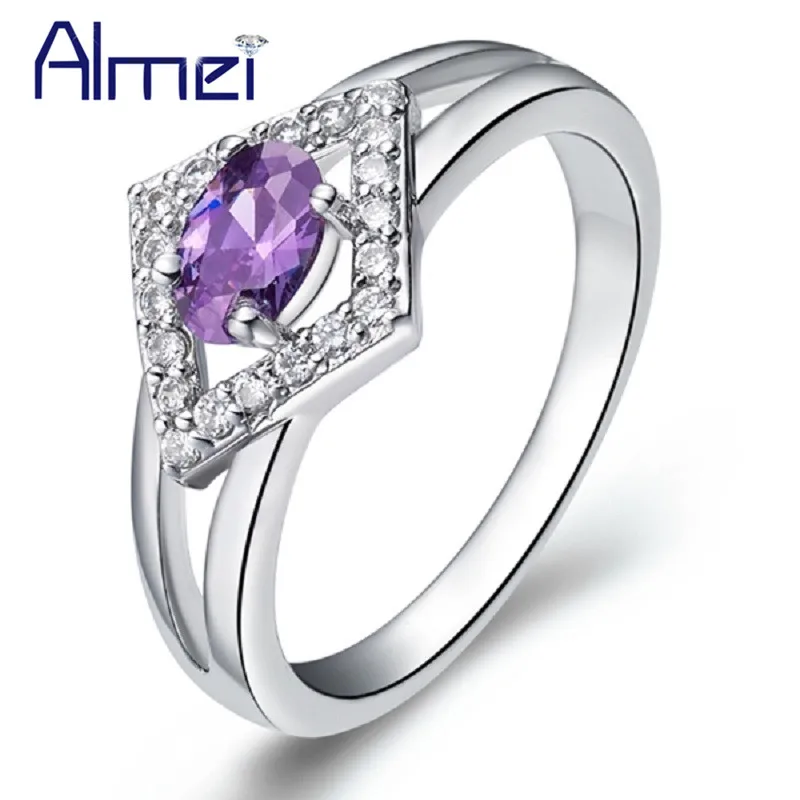 Almei Продажа Фиолетовый Кольца для Женщин Девушки Дети Лучшие Друзья Подарок