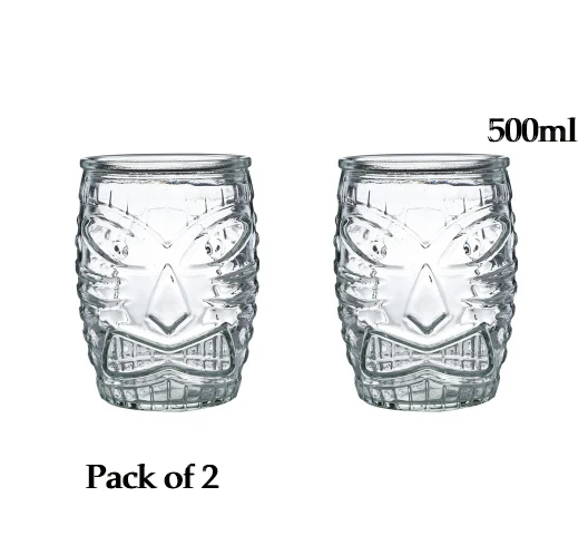 Tiki Стекло сок Стекло Творческий коктейль напиток стекло - Цвет: 2PCS 500ml
