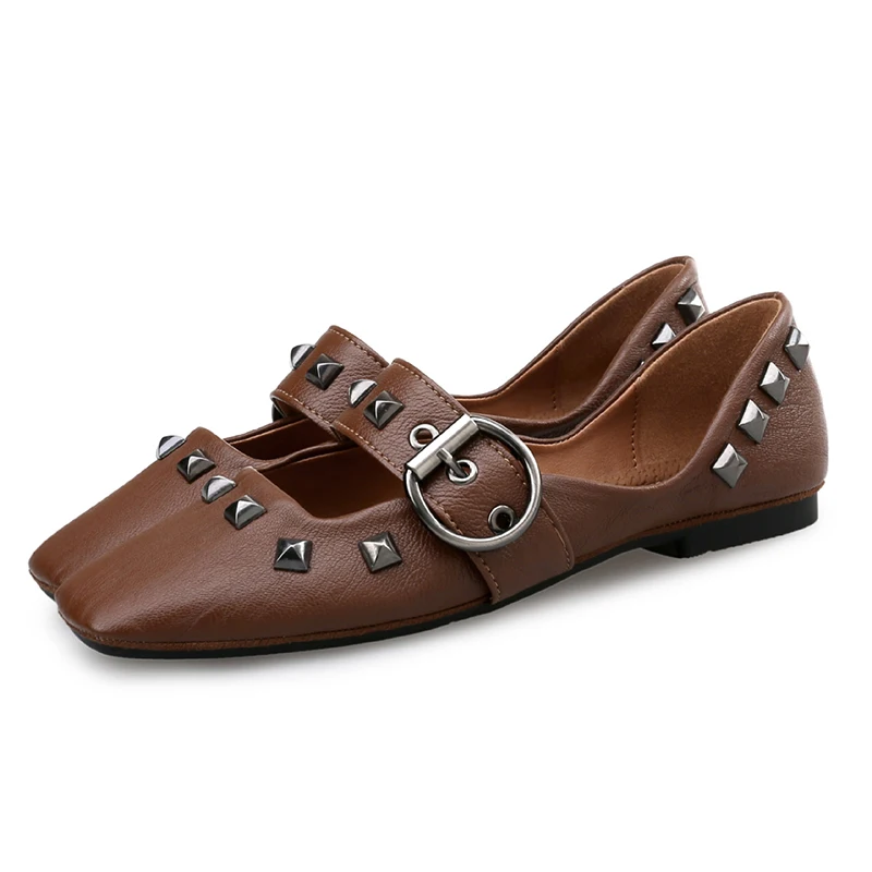 Зои салдана 2017 Весна искусственная кожа Пряжка Туфли Мэри Джейн квадратный носок