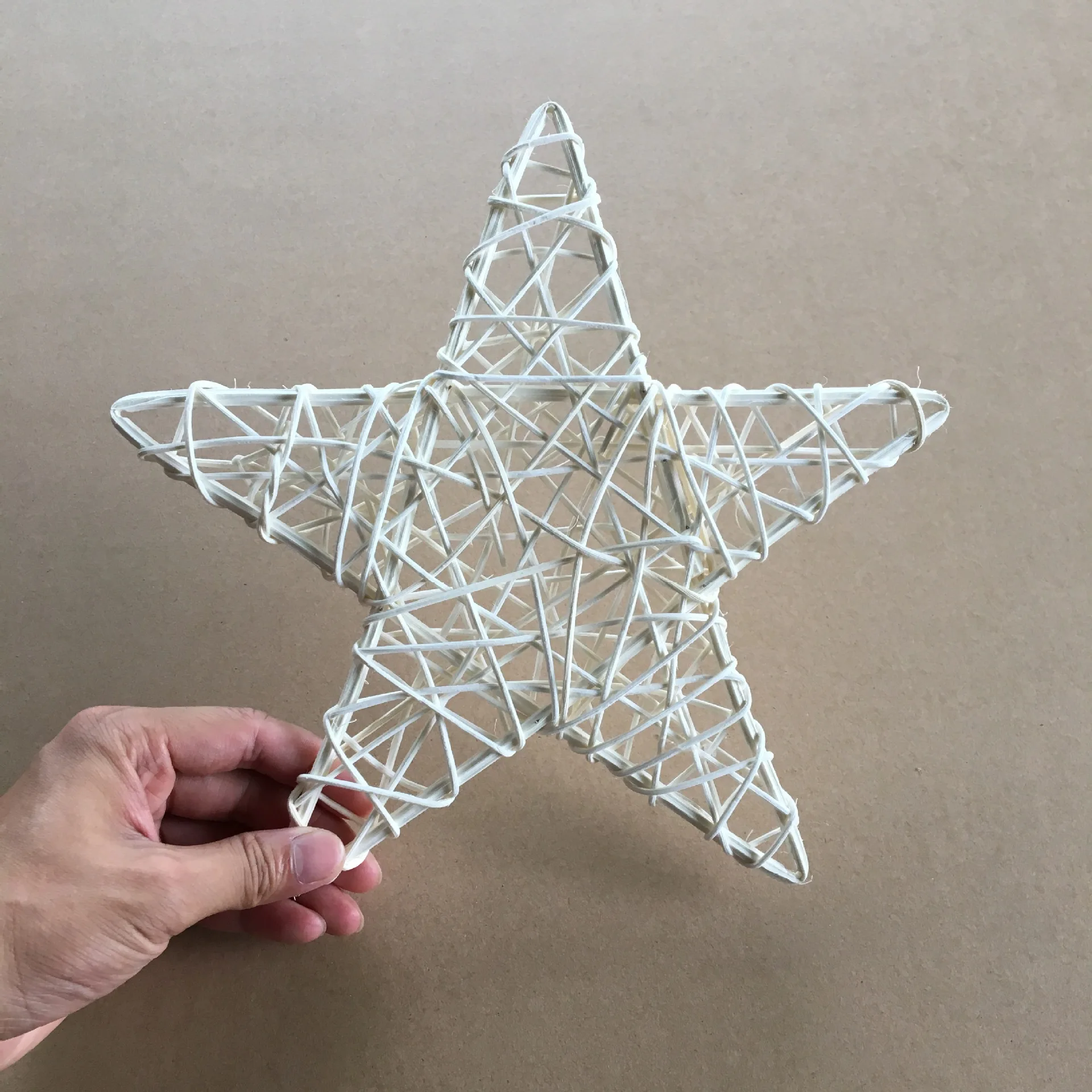 25cm 9.84inch Белая ротанговая Деревянная звезда для свадьбы, дня рождения, вечеринки, украшения, год, детский подарок, игрушки, Рождество, сделай сам, ремесло, Декор, принадлежности - Цвет: 25cm 9.84inch