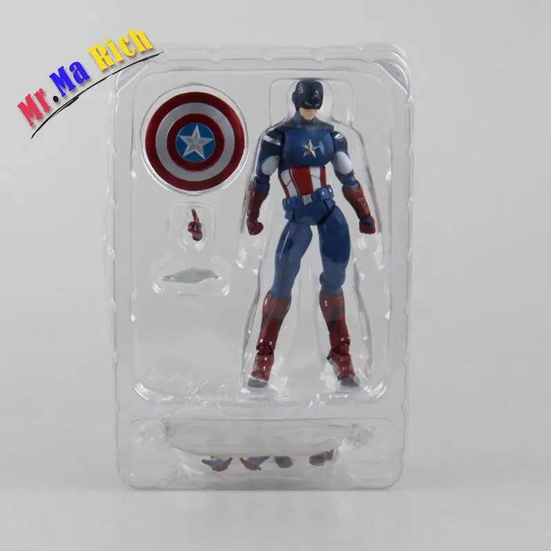 Высокое качество Figma 266 # Капитан Америка ПВХ фигурка с коробкой Бесплатная