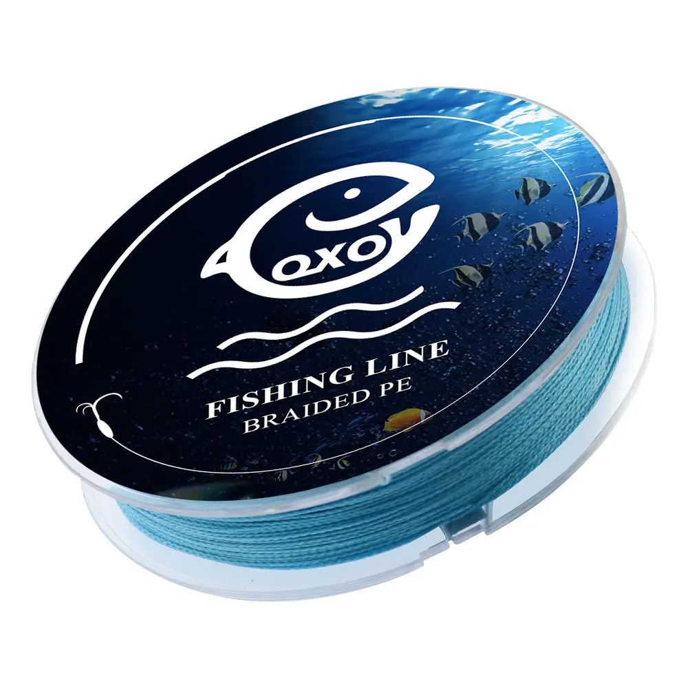 blue line QXO 100m 4stand Braided Wire Material Fishing PE Line Tresse fish Multi filament Leashes Sea The Line For Fishing Tippet 6-100lb - Цвет: blue line