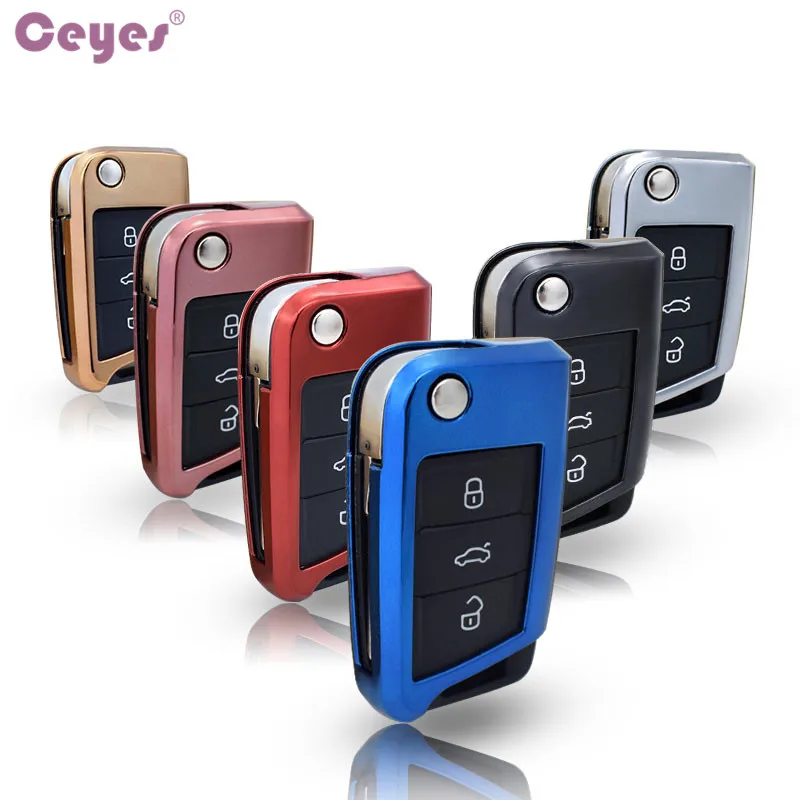 Чехол для автомобильного ключа Ceyes из ТПУ Skoda Octavia A5 Fabia VW Polo Golf Passat Seat Ibiza Leon