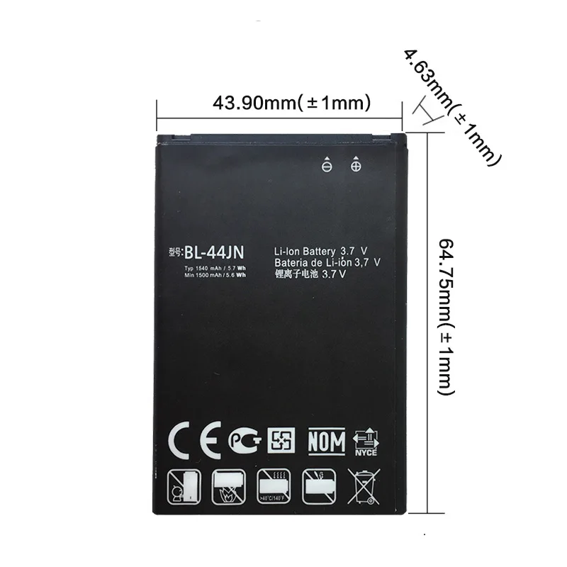 1 шт. BL-44JN BL 44JN BL44JN Li-Ion для мобильного телефона Батарея для LG P970 E730 P690 P693 E510 C660 p698 c660 ms840 L5 E610 E730 E400