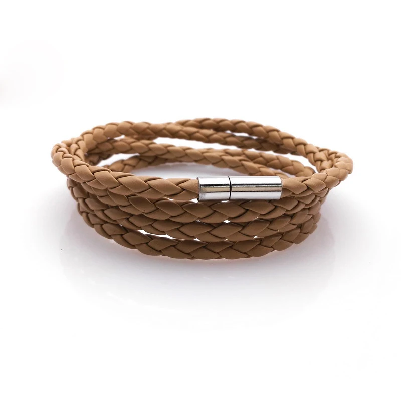 Новый стиль! Новинка 2019 г. популярный 4-х круговой кожаный браслет для мужчин