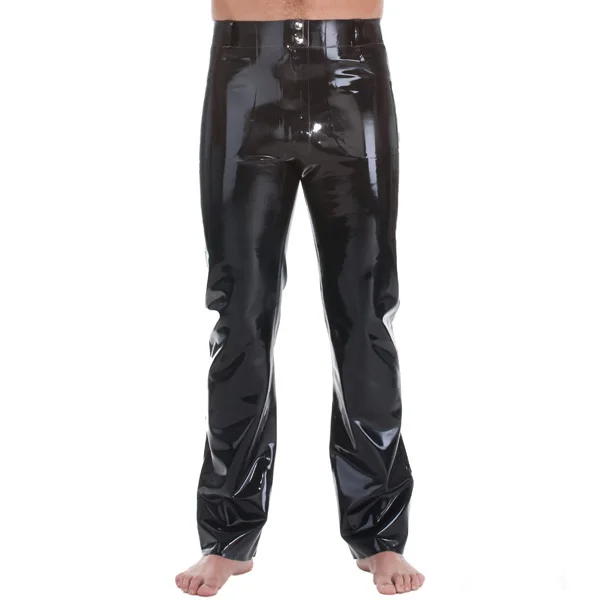 

Latex Rubber Jeans With Front&Back Pocket Front Zipped Rubber Latex Trouseres For Men 0.4MM Thickness