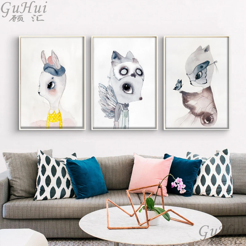 Скандинавские цветные иллюстрации с распылителем мультяшная маска кролик