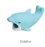 Dolphin 1 шт. кабель протектор для Iphone устройства для сматывания кабеля держатель для телефона аксессуар чомперы Кролик Собака Кот, животное, кукла забавная модель - Цвет: Dolphin